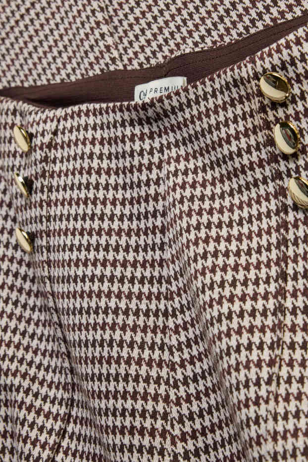 Enfants filles - Pantalon en toile - à motif - marron / blanc crème