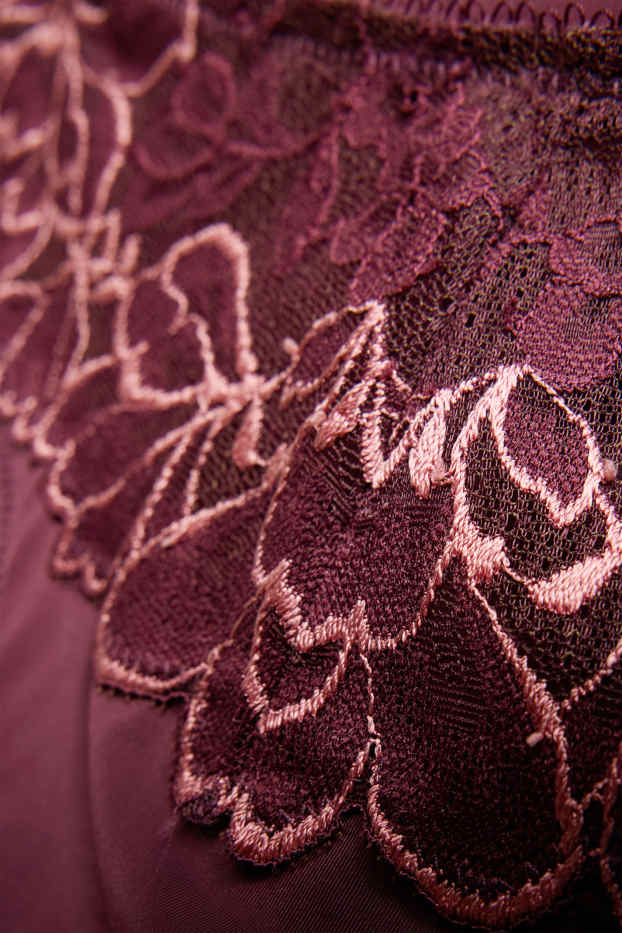 Donna - Slip bikini - taglio brasiliano - bordeaux