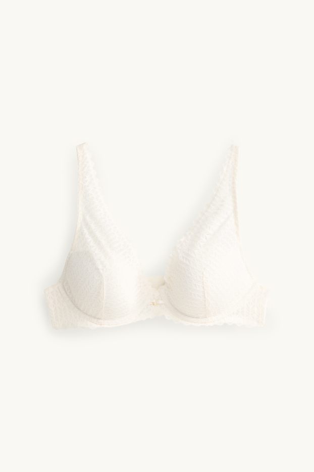 Femmes - Soutien-gorge avec armatures - PLUNGE - ampliforme - blanc crème