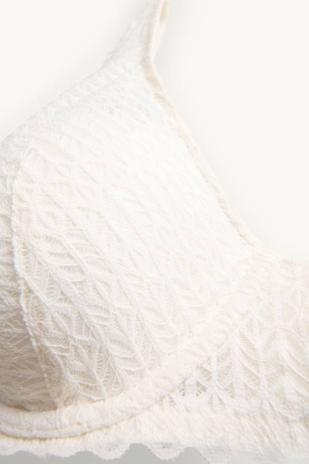 Femmes - Soutien-gorge avec armatures - PLUNGE - ampliforme - blanc crème