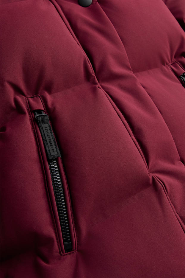Kinder Mädchen - Funktions-Steppjacke mit Kapuze - gefüttert - bordeaux