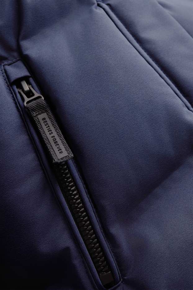 Kinder Mädchen - Funktions-Steppjacke mit Kapuze - gefüttert - dunkelblau