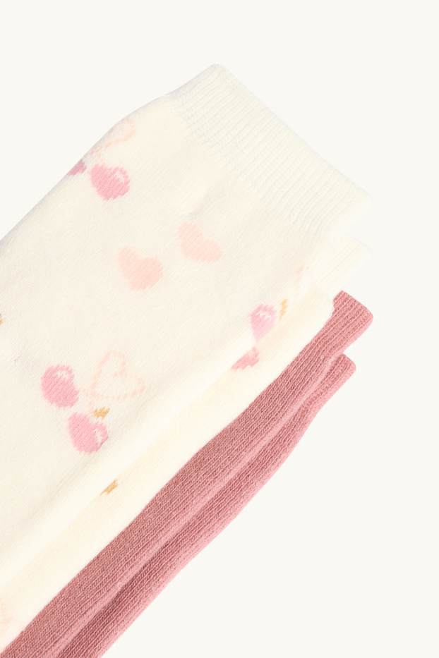Children Girls - Multipack of 2 - heart - knee-high socks - cremewhite
