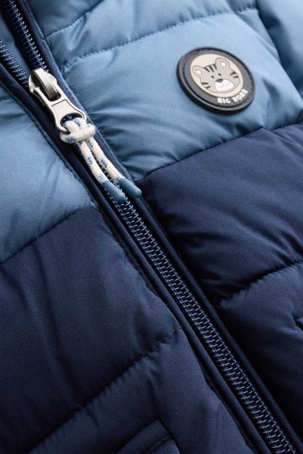 Neonati - Tigre - giacca trapuntata con cappuccio per neonati - imbottita - blu  / blu scuro