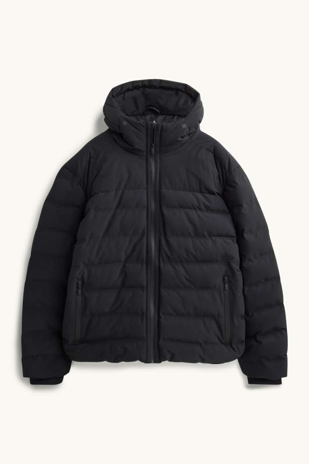 Herren - Funktions-Steppjacke mit Kapuze - gefüttert - schwarz