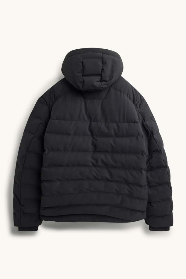 Herren - Funktions-Steppjacke mit Kapuze - gefüttert - schwarz