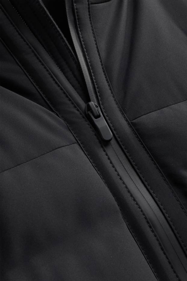 Herren - Funktions-Steppjacke mit Kapuze - gefüttert - schwarz
