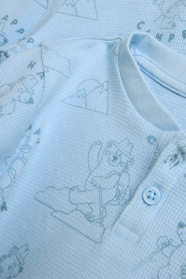 Kinder Buben - Bär - Pyjama - 2 teilig - strukturiert - hellblau