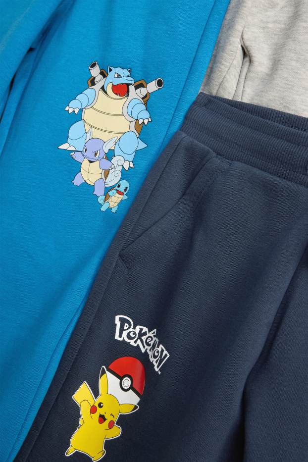 Kinderen: jongens - Set van 3 - Pokémon - joggingbroek - licht grijs-mix