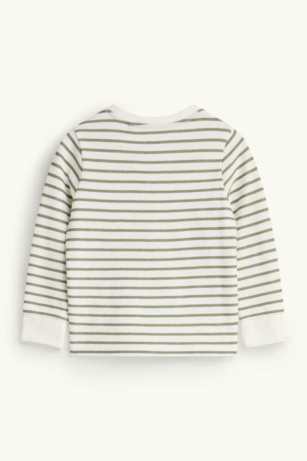 Children Boys - Dino - long sleeve T-shirt - striped - white / green