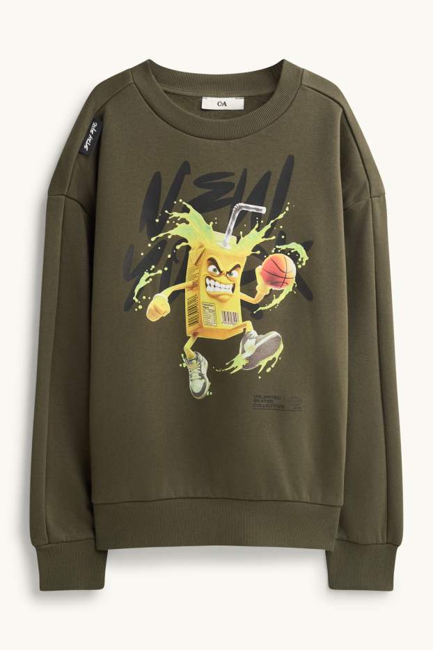Kinder Jungen - Saft und Basketball - Sweatshirt - dunkelgrün