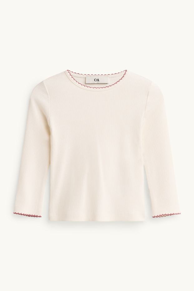 Enfants filles - Cœur - ensemble - robe salopette et haut à manches longues - 2 pièces - rose