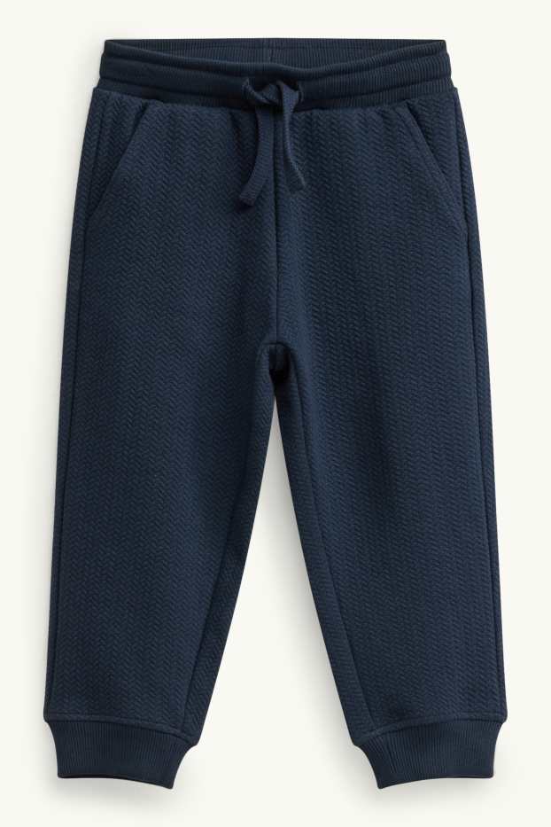 Kinderen: jongens - Joggingbroek - met structuur - donkerblauw