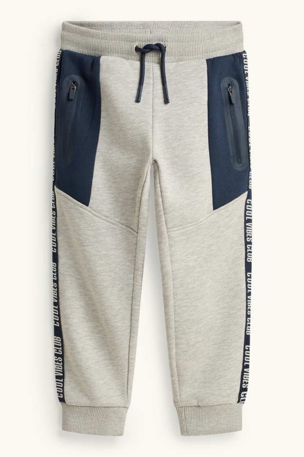 Copii - Băieți - Pantaloni de trening - gri deschis / albastru închis