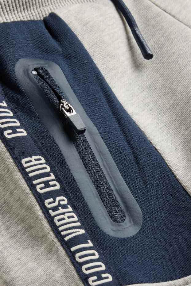 Copii - Băieți - Pantaloni de trening - gri deschis / albastru închis