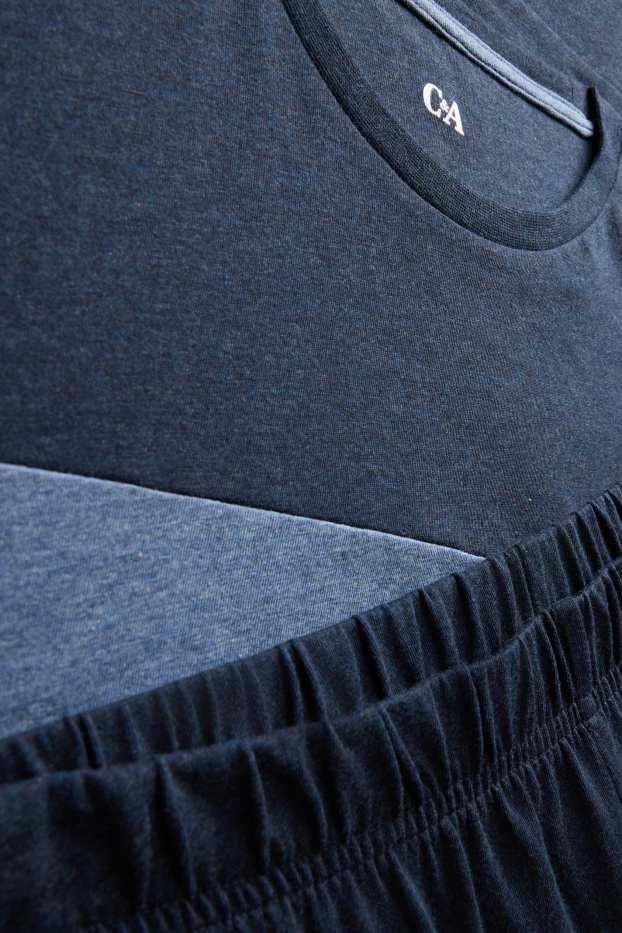 Herren - Pyjama - blau  / dunkelblau