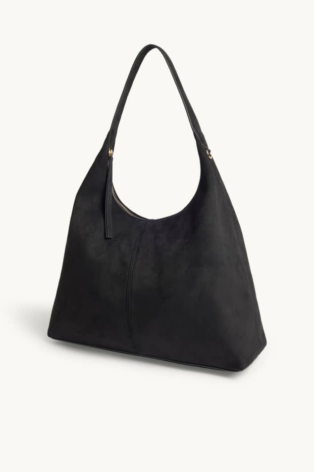 Dames - Grote shopper - imitatieleer - zwart