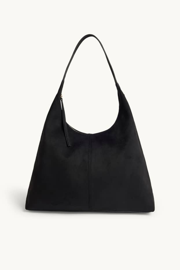 Dames - Grote shopper - imitatieleer - zwart