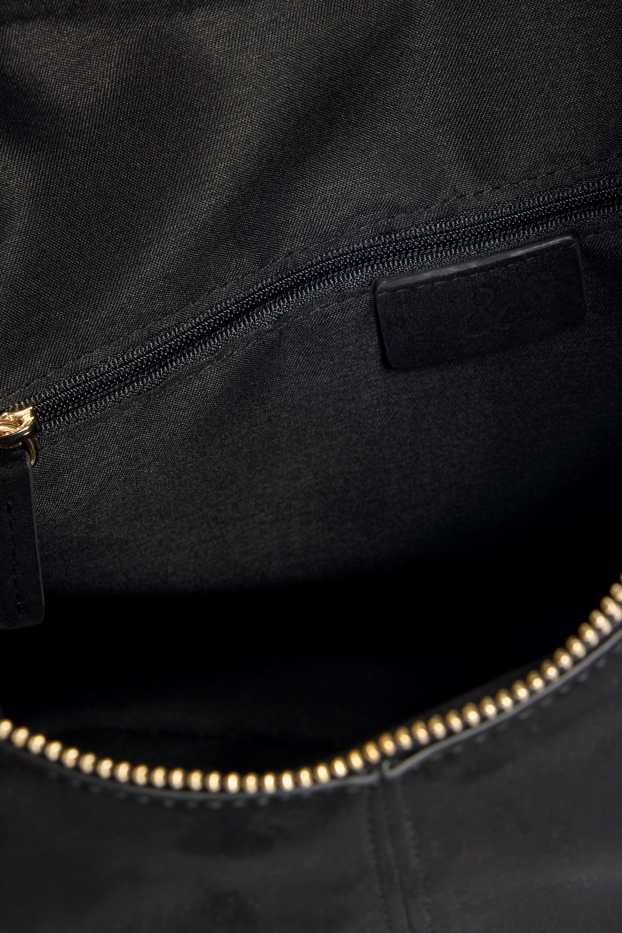 Dames - Grote shopper - imitatieleer - zwart