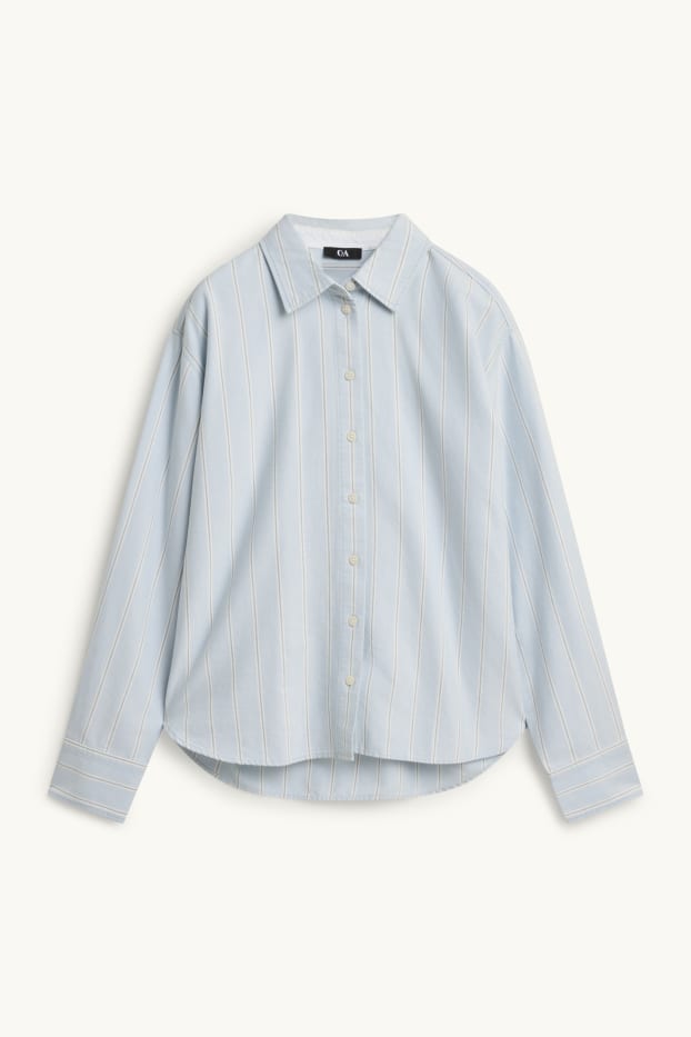 Femmes - Blouse-chemise - à rayures - bleu clair