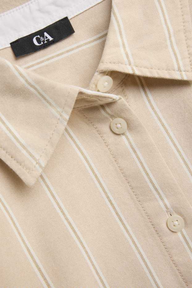 Dona - Brusa camisera - de ratlles - beix clar