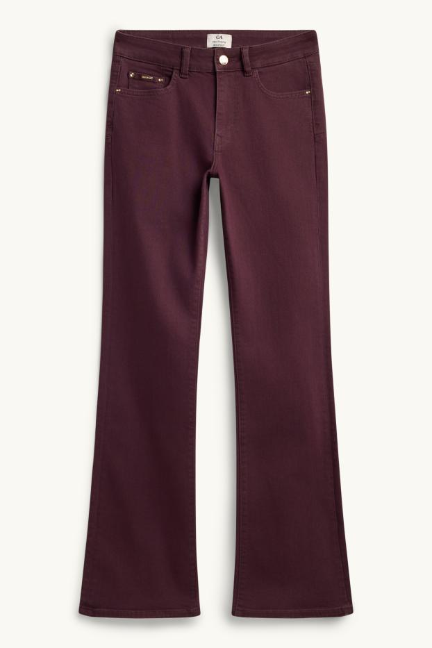 Femmes - Bootcut Jeans - mid waist - jean galbant - LYCRA® - bordeaux
