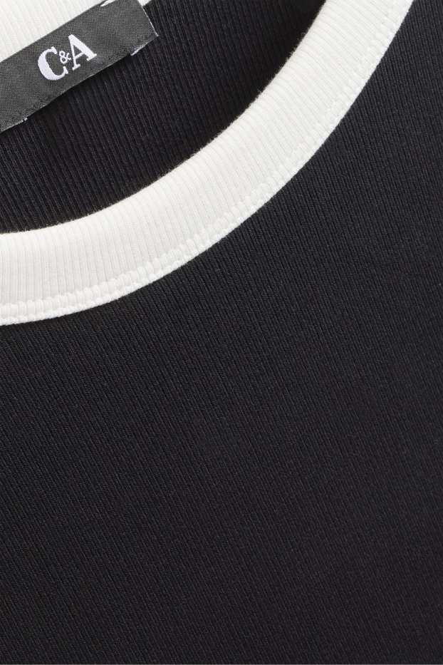 Dona - Samarreta de màniga llarga - slim fit - negre/blanc