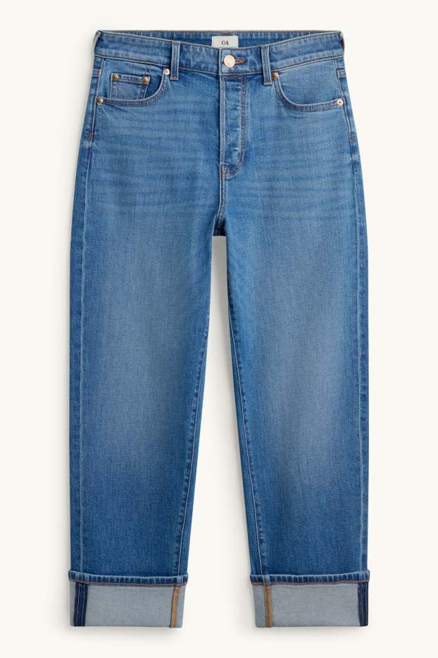 Dames - Boyfriend jeans - mid waist - jeansblauw