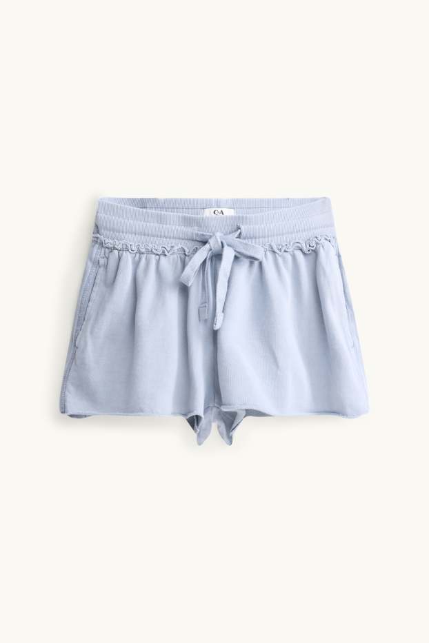 Dames - Joggingbermuda's - lichtblauw