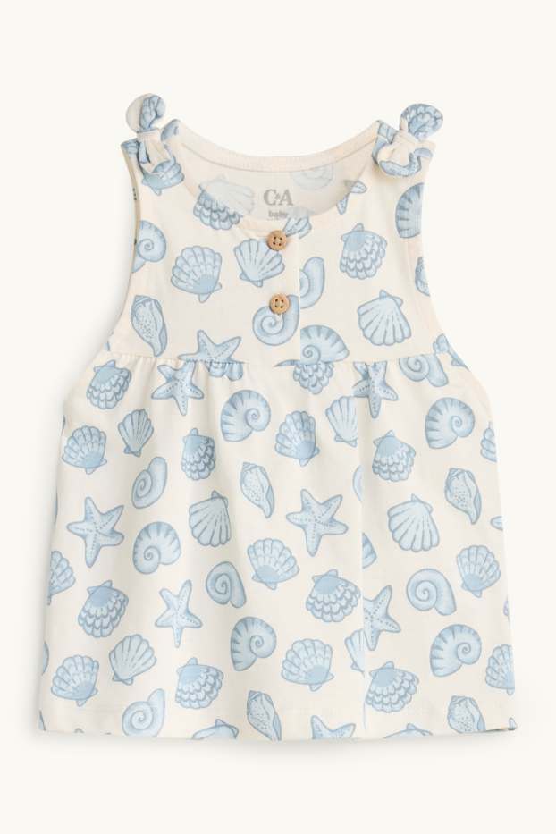 Baby Mädchen - Muschel - Baby-Outfit - 3 teilig - weiss / hellblau