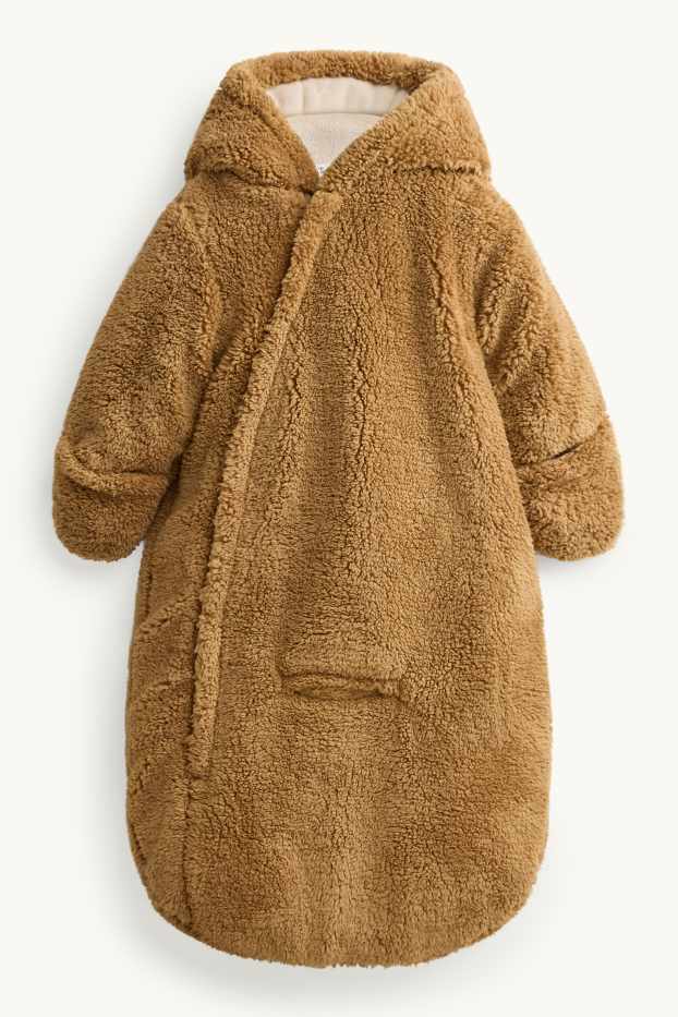 Baby Buben - Baby-Fleece-Schneeanzug mit Kapuze - braun