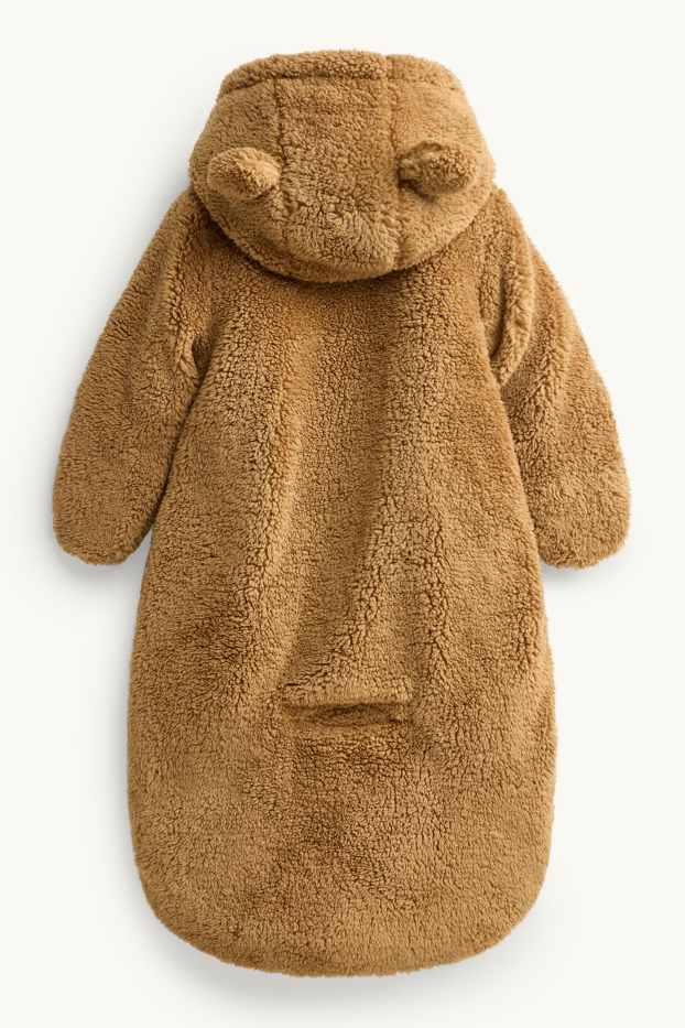 Baby Buben - Baby-Fleece-Schneeanzug mit Kapuze - braun