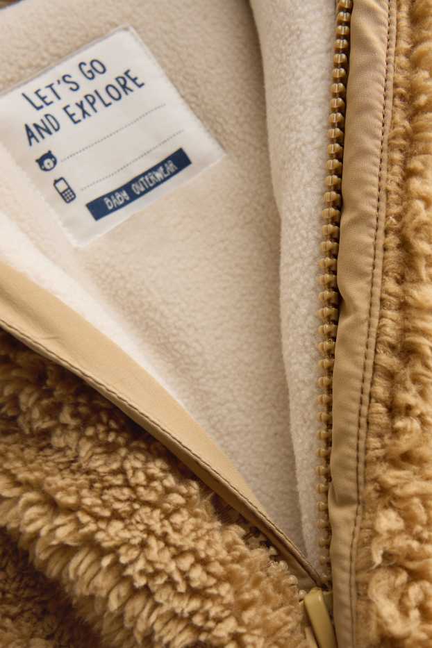 Baby Buben - Baby-Fleece-Schneeanzug mit Kapuze - braun
