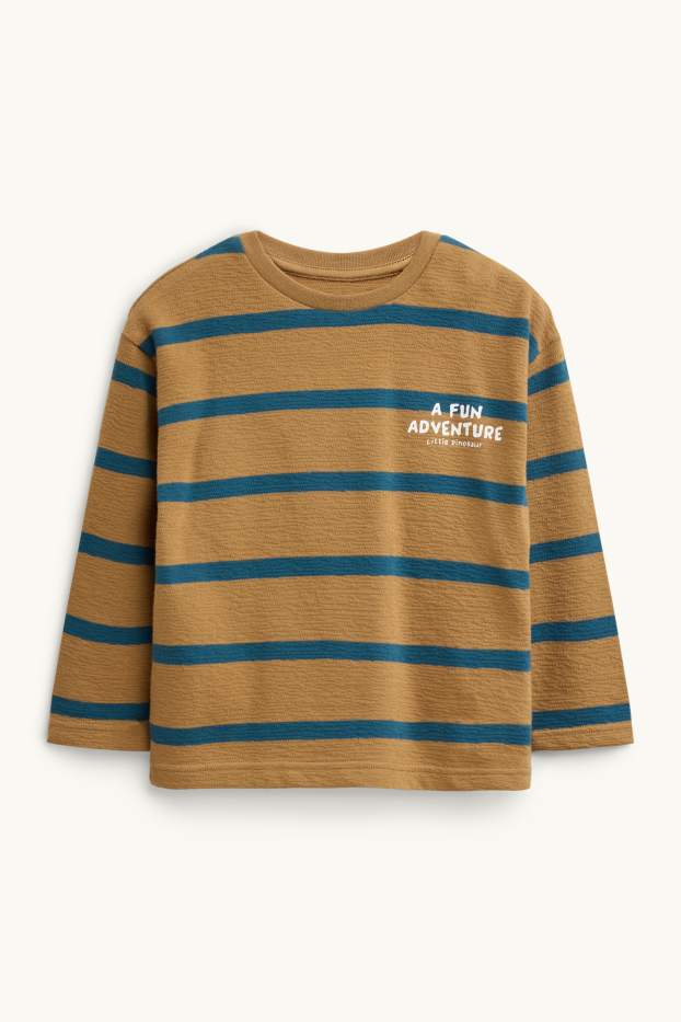 Bambini - Maglia a maniche lunghe - a righe - marrone