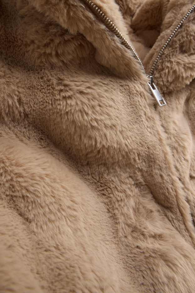 Donna - Giacca in pelliccia sintetica - beige