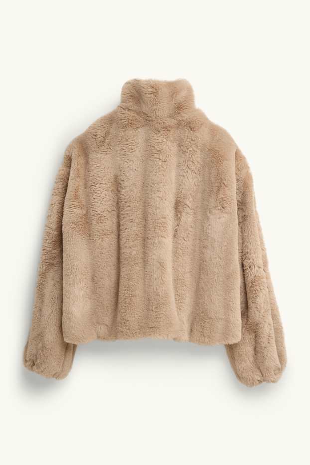 Donna - Giacca in pelliccia sintetica - beige