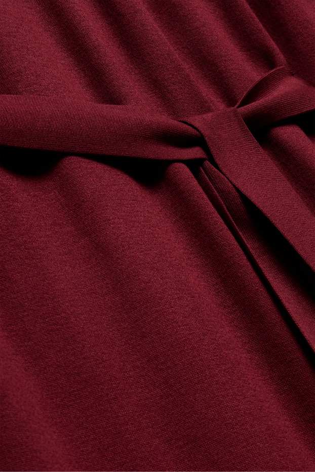 Dames - Gebreide jurk - straight fit - bordeaux