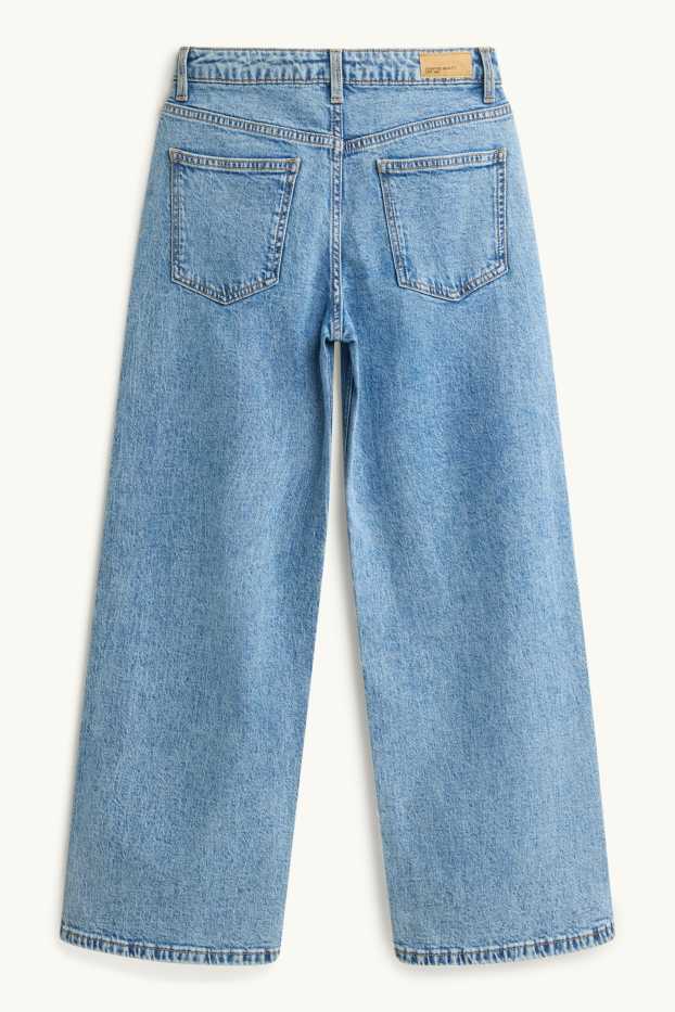 Kinderen: meisjes - Ster - wide leg jeans - jeansblauw