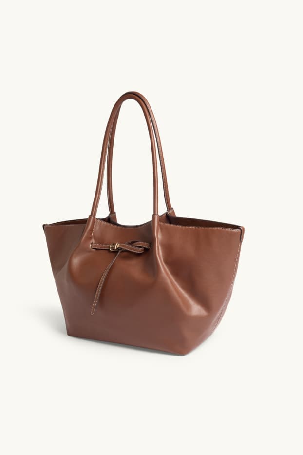Dames - Grote shopper - imitatieleer - bruin