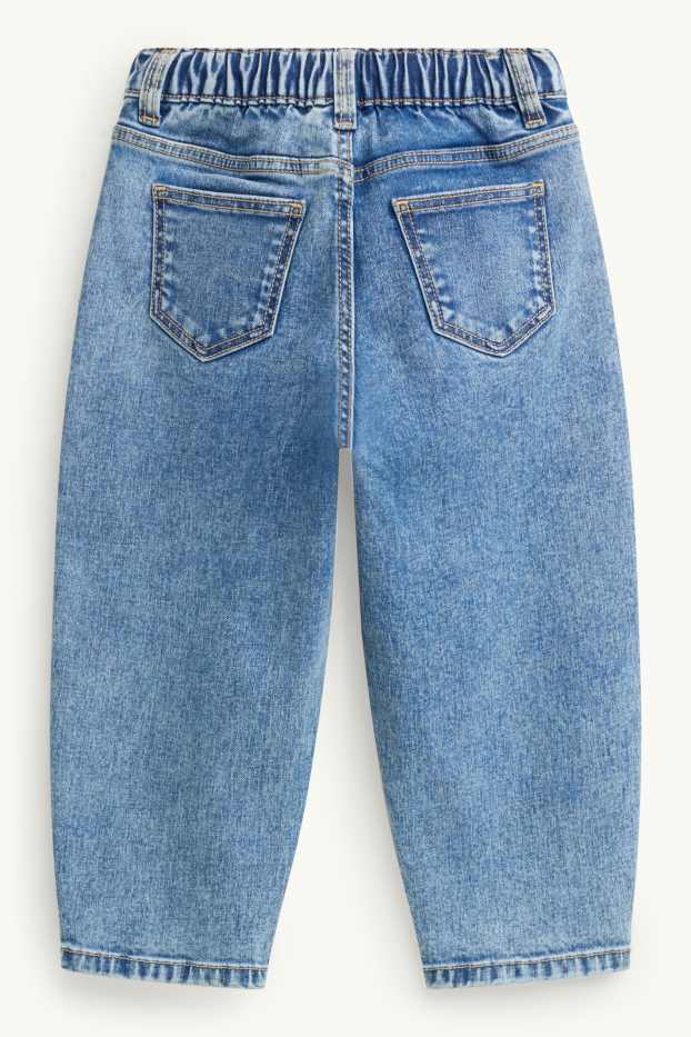 Kinderen: meisjes - Bloem - relaxed jeans - LYCRA® - jeansblauw