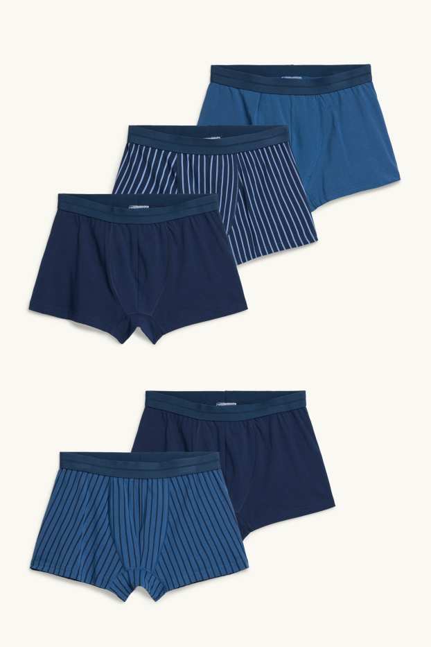 Men - Multipack of 5 - trunks - blue / dark blue