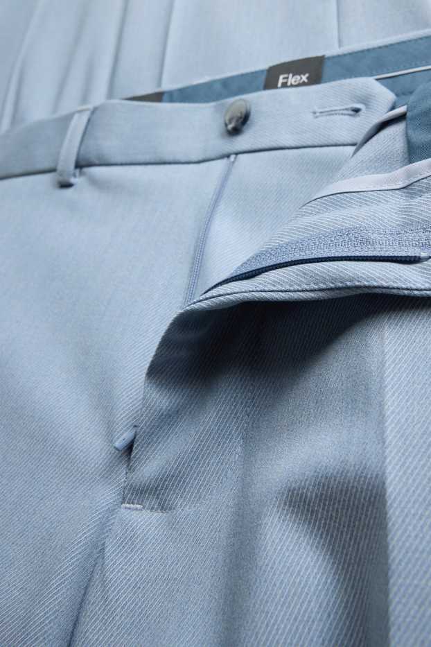 Pánské - Oblekové kalhoty - slim fit - Flex - světle modrá