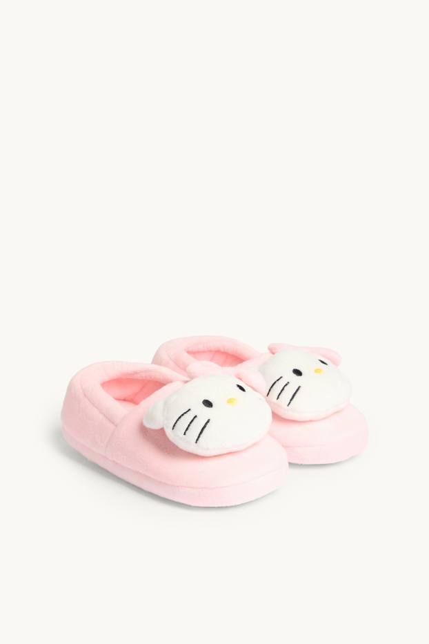 Copii - Fete - Hello Kitty - papuci de casă - roz