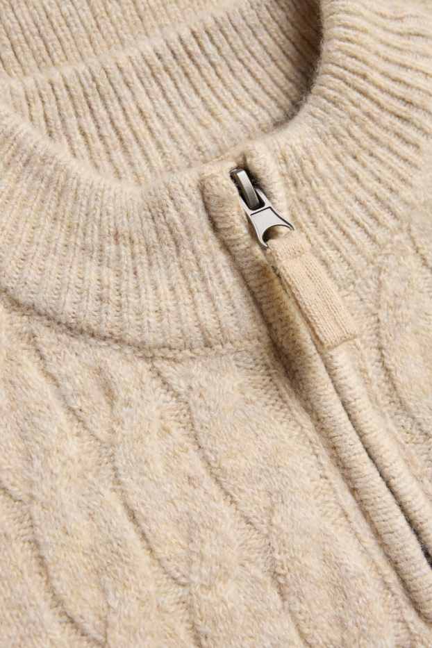 Kinderen: jongens - Trui - kabelpatroon - beige