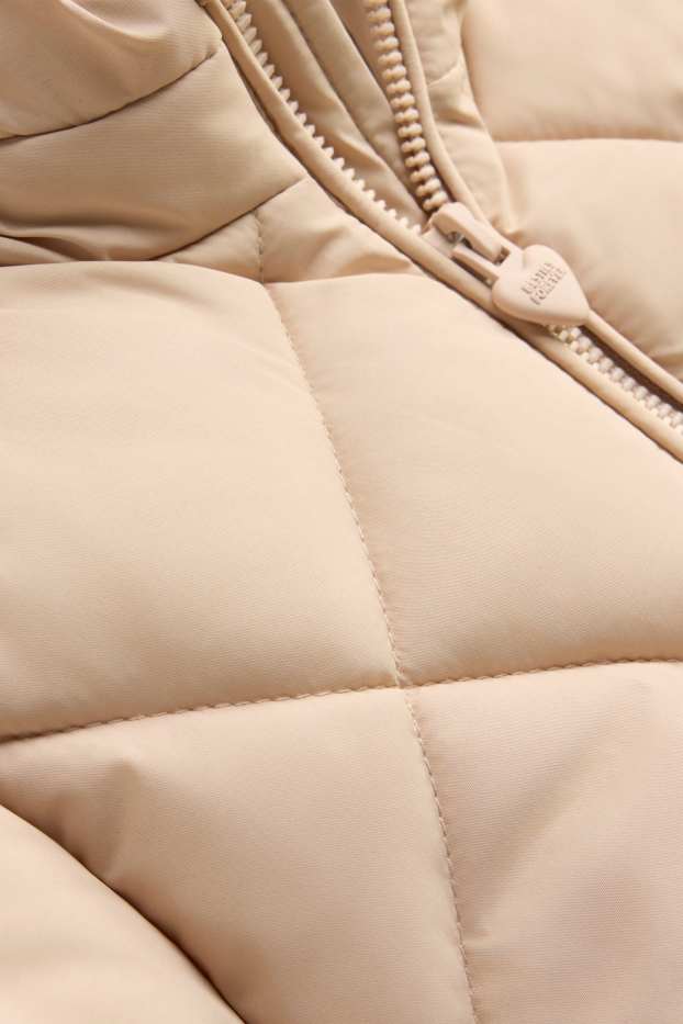 Children Girls - Quilted jacket with hood - water-repellent - beige