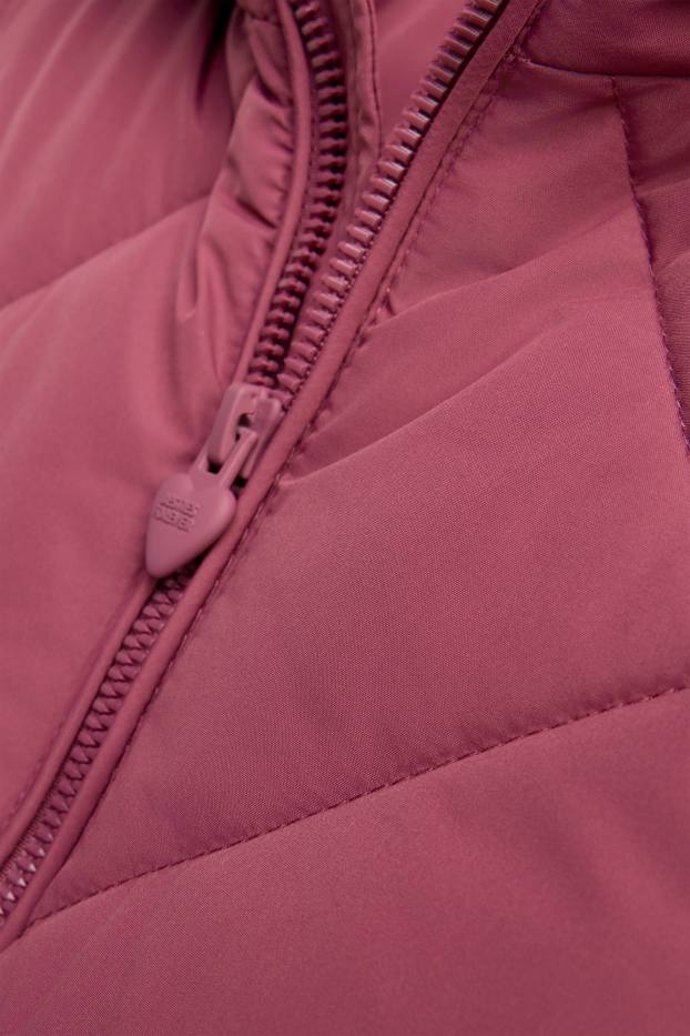 Children Girls - Quilted jacket with hood - water-repellent - pink