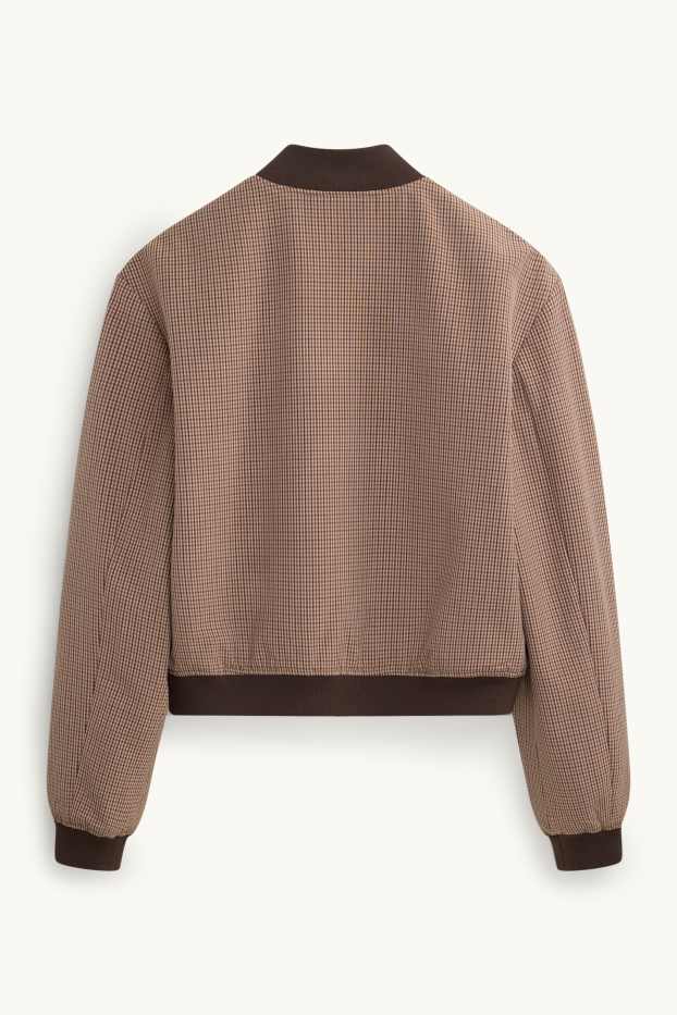 Damen - Bomberjacke - kariert - beige / braun