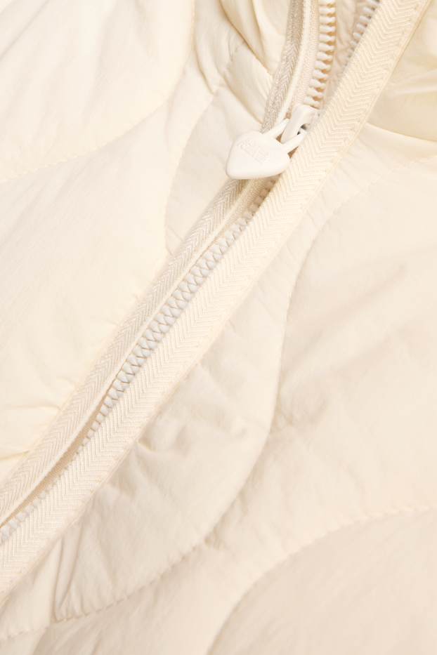 Children Girls - Heart - quilted jacket with hood - lined - water-repellent - creme