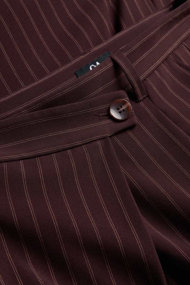 Damen - Stoffhose - Mid Waist - Loose Fit - gestreift - bordeaux