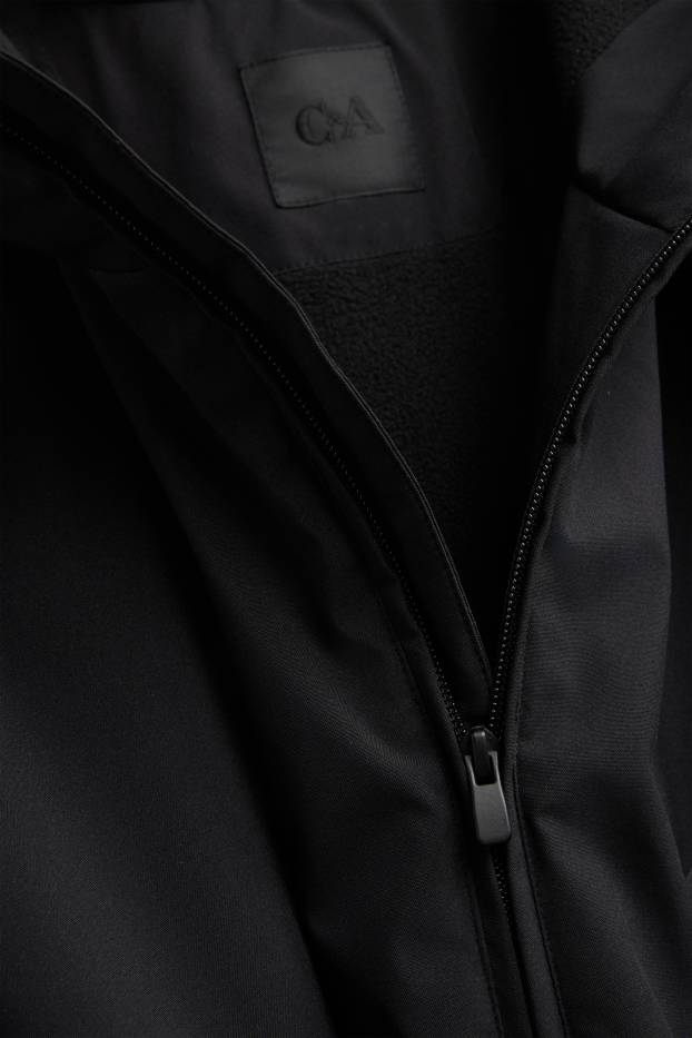 Herren - Jacke mit Kapuze - gefüttert - schwarz